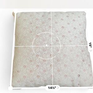 Elegant Lace and Satin Throw Pillows - White and Pink